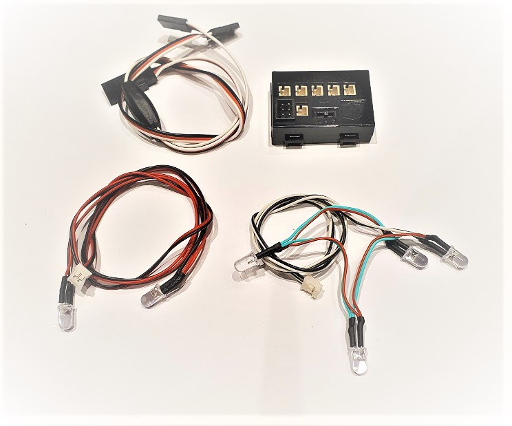 SC Models LED Light Set w/Controller 8 Led&#039;s (6 White, 2 Red) For Tamiya Escort Rally MKII (SCESCORTLS)