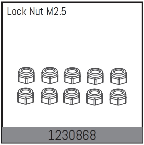 Absima Lock Nut M2.5 (10) ( AB 1230868)