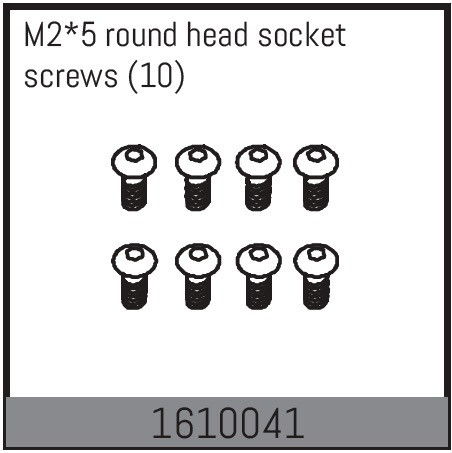 Absima M2*5 Round Head Socket Screws (10) ( AB 1610041)