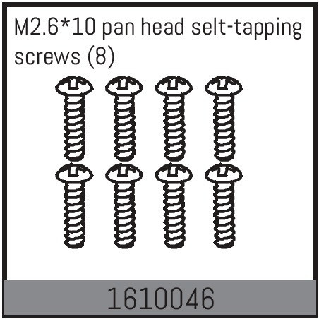 Absima M2.6*10 Pan Head Selt-Tapping Screws (8) ( AB 1610046)