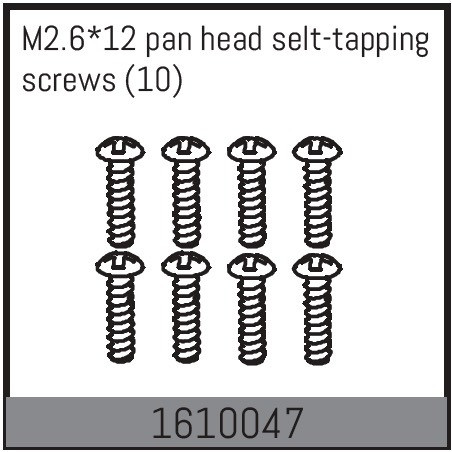 Absima M2.6*12 Pan Head Selt-Tapping Screws (10) ( AB 1610047)