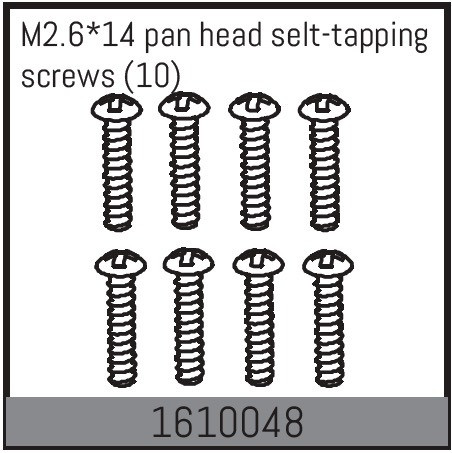 Absima M2.6*14 Pan Head Selt-Tapping Screws (10) ( AB 1610048)