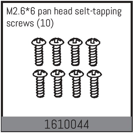 Absima M2.6*6 Pan Head Selt-Tapping Screws (10) ( AB 1610044)