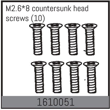 Absima M2.6*8 Countersunk Head Screws (10) ( AB 1610051)