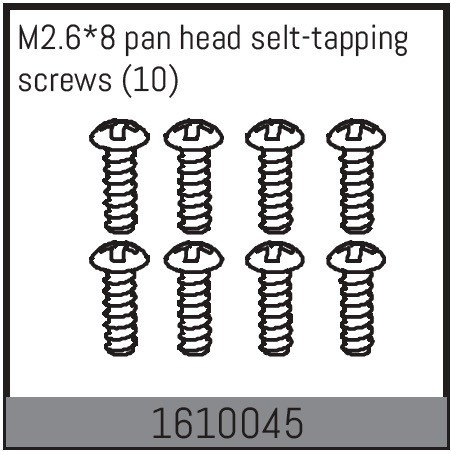Absima M2.6*8 Pan Head Selt-Tapping Screws (10) ( AB 1610045)