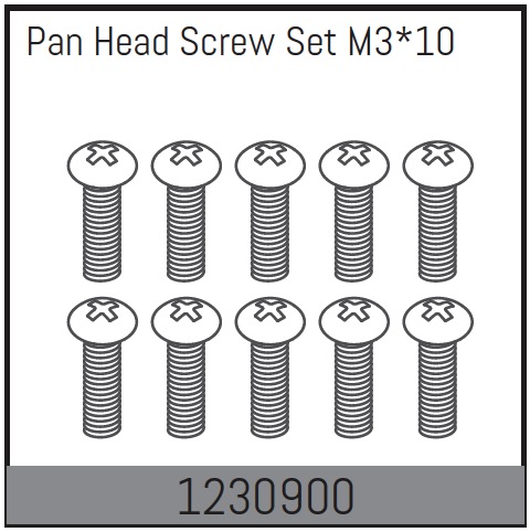 Absima M3*10 Pan Head Screw Set (10) ( AB 1230900)
