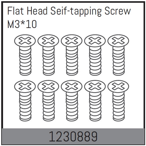 Absima M3*10 Flat Head Self-Tapping Screw Set (10) ( AB 1230889)
