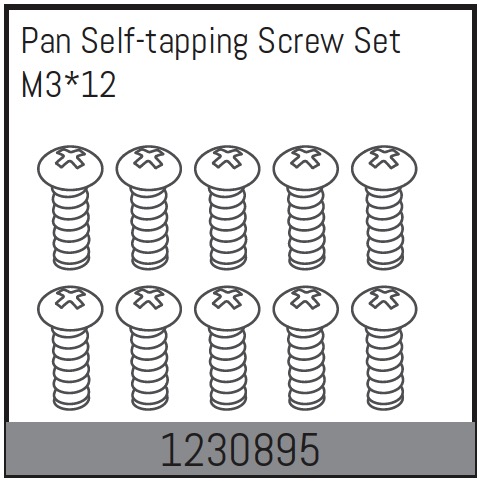 Absima M3*12 Pan Self-Tapping Screw Set (10) ( AB 1230895)