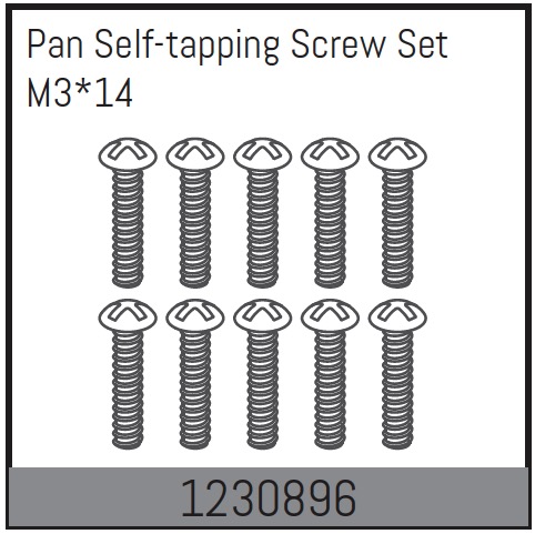 Absima M3*14 Pan Self-Tapping Screw Set (10) ( AB 1230896)