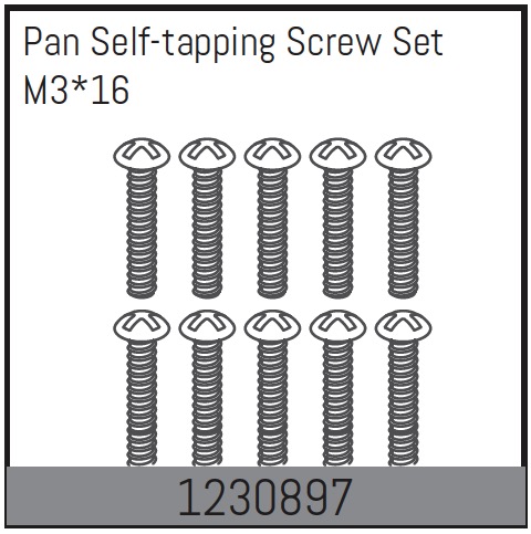 Absima M3*16 Pan Self-Tapping Screw Set (10) ( AB 1230897)