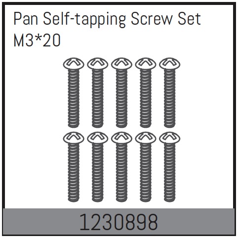 Absima M3*20 Pan Self-Tapping Screw Set (10) ( AB 1230898)