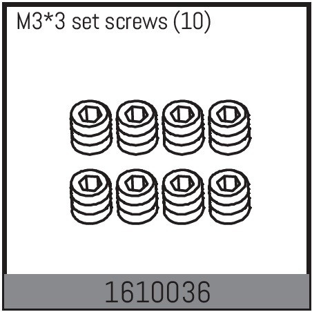 Absima M3*3 Set Screws (10) ( AB 1610036)