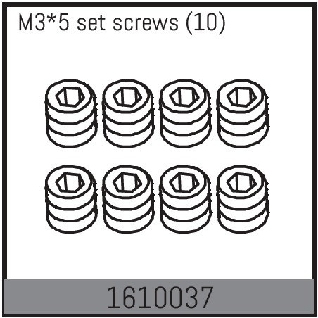 Absima M3*5 Set Screws (10) ( AB 1610037)