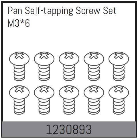 Absima M3*6 Pan Self-Tapping Screw Set (10) ( AB 1230893)