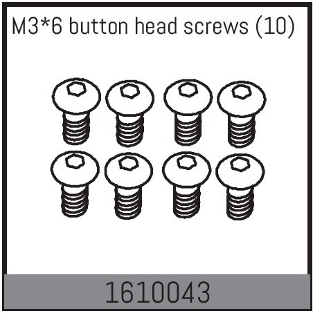 Absima M3*6 Button Head Screws (10) ( AB 1610043)