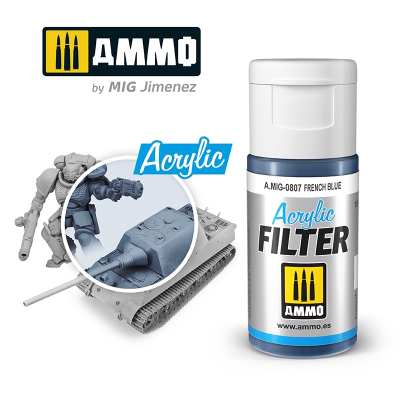 Ammo Mig Acrylic Filter French Blue (MIG807) ** DISC **