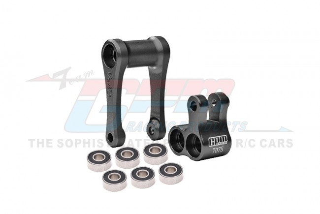 GPM Promoto MX  Aluminum 7075-T6 Aluminum Knuckle &amp; Pull Rod (Larger Inner Bearings) (MX030-BK)