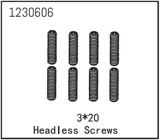 Absima Headless Screw M3*20 (8) ( AB 1230606)