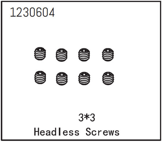 Absima Headless Screw M3*3 (8) ( AB 1230604)