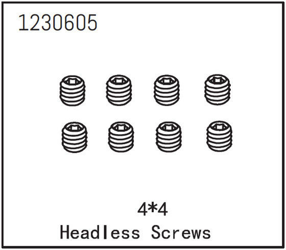 Absima Headless Screw M4*4 (8) ( AB 1230605)