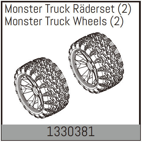 Absima Monster Truck Wheels (2) ( AB 1330381)
