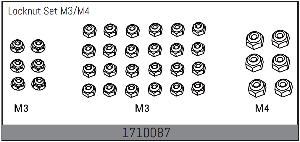 Absima Locknut Set M3/M4 ( AB 1710087)