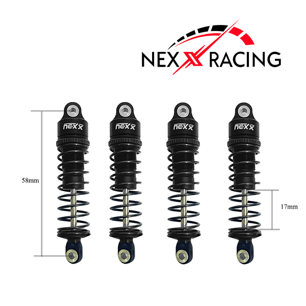 Nexx Racing 58mm Oil Shocks (4pcs) Arrma 1:18 GRANITE/ TYPHON/ MOJAVE (NX-420-B)