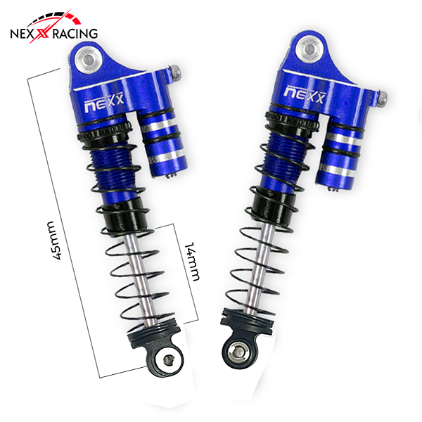 Nexx Racing Reservoir Shock 45mm (4 pcs) for 1:24 SCX24 (NX-425-BL)