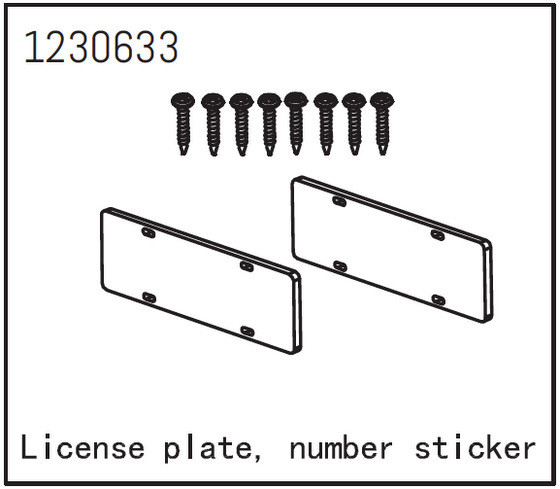 Absima Number Plate - Sherpa  ( AB 1230633)