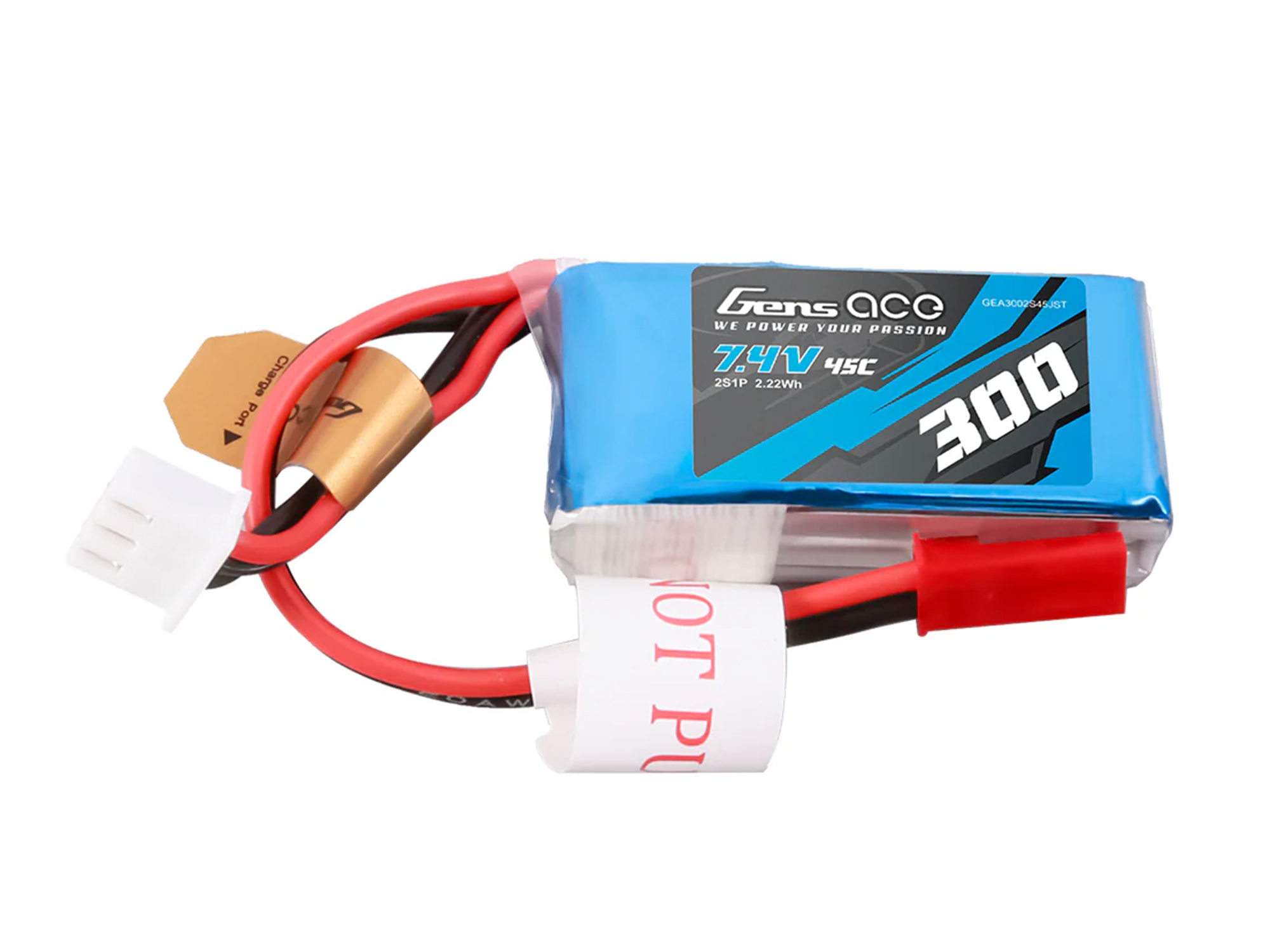 Li-Po 2S 7.4V 300mAh 45C with BEC (O-G2S0300-45JST)
