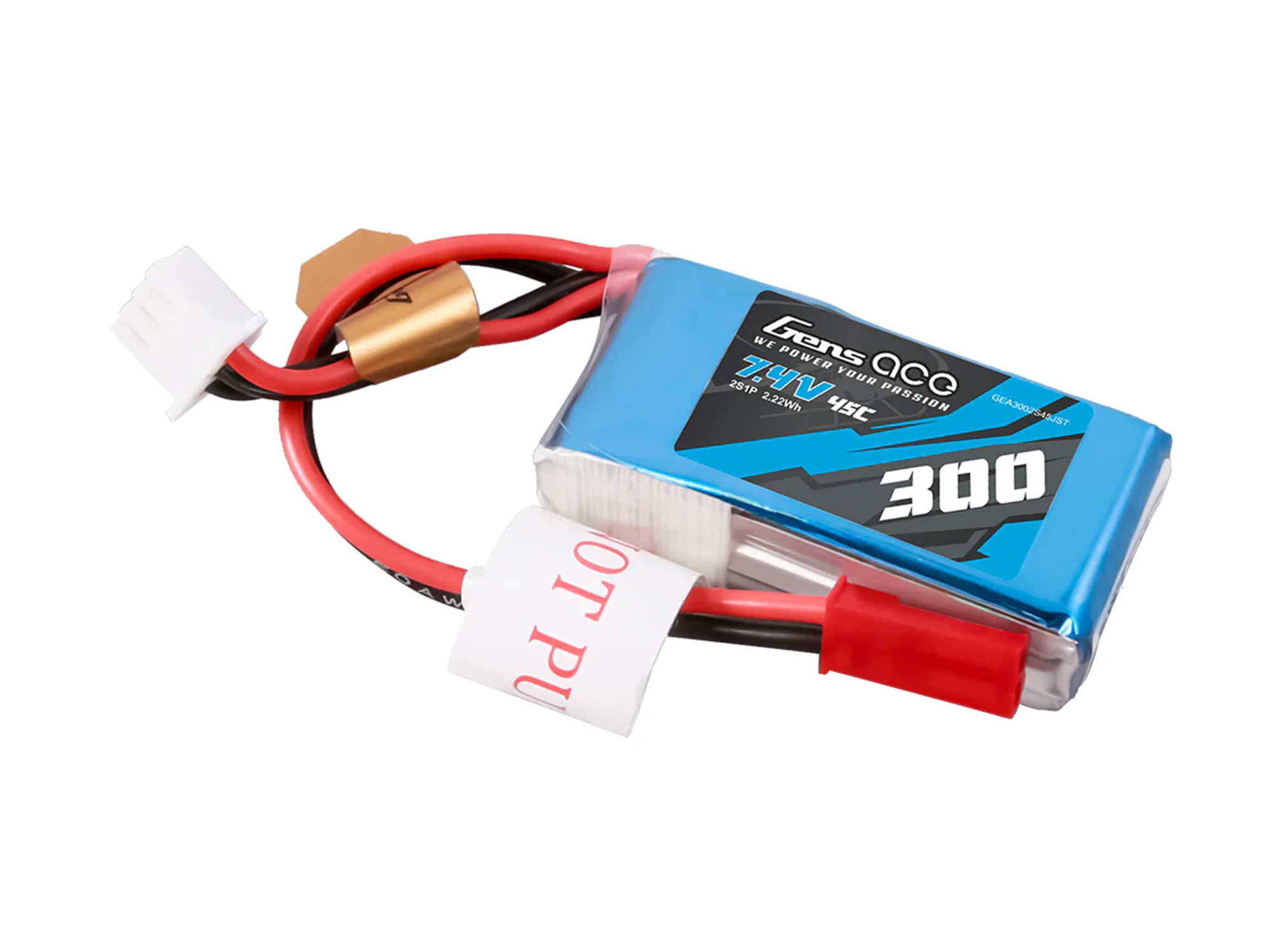 Li-Po 2S 7.4V 300mAh 45C with BEC (O-G2S0300-45JST)