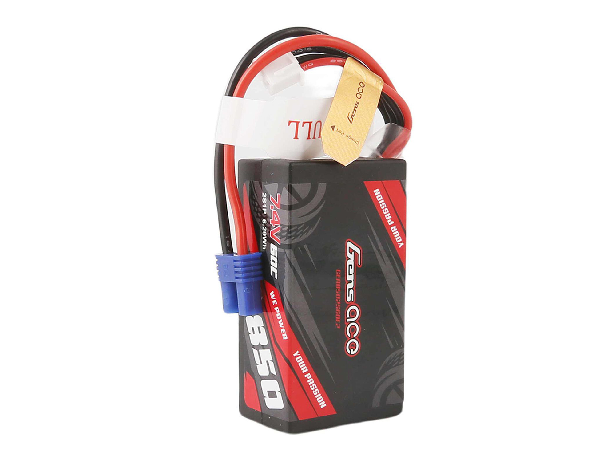 Gens Ace Li-Po Car 2S 7.4V 850mAh 60C with EC2 (O-GC2S0850-60E2)