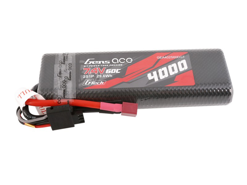 Gens Ace Li-Po G-Tech Car Hard Case 2S 7.4V 4000mAh 60C Bashing T-Connector (O-GTC2S4000-60T)