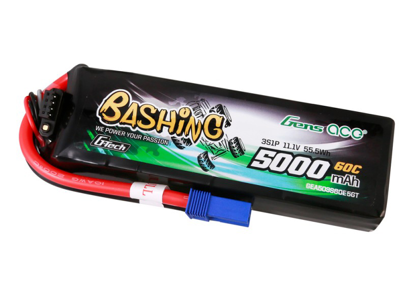 Gens ace Li-Po Car G-Tec 3S 11.1V 5000mAh 60C Bashing With EC5 (O-GTC3S5000-60E5)
