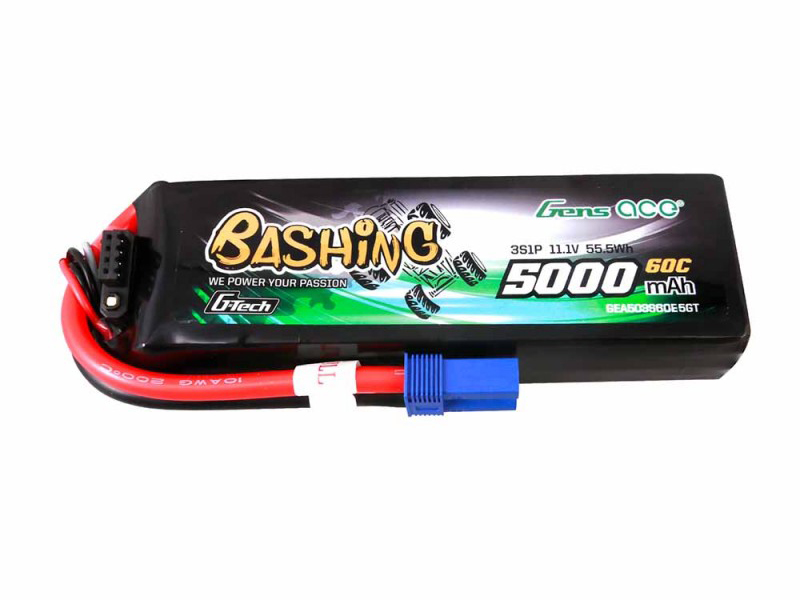 Gens ace Li-Po Car G-Tec 3S 11.1V 5000mAh 60C Bashing With EC5 (O-GTC3S5000-60E5)