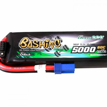 Gens ace Li-Po Car G-Tec 3S 11.1V 5000mAh 60C Bashing With EC5 (O-GTC3S5000-60E5)