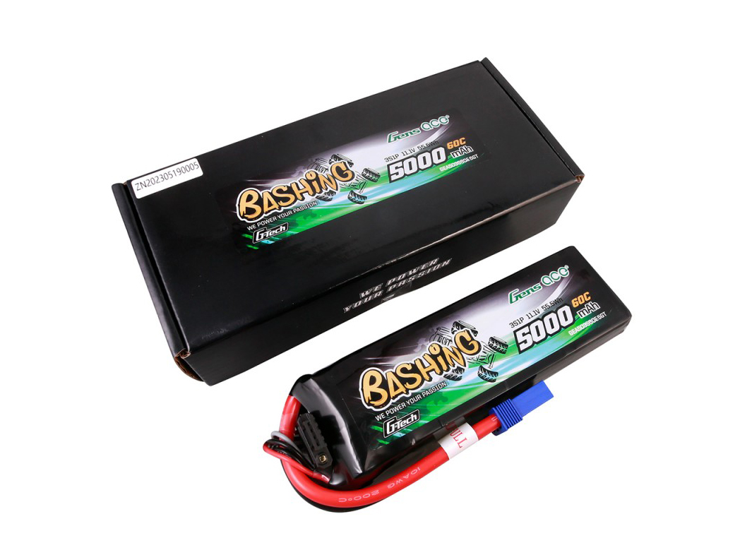 Gens ace Li-Po Car G-Tec 3S 11.1V 5000mAh 60C Bashing With EC5 (O-GTC3S5000-60E5)