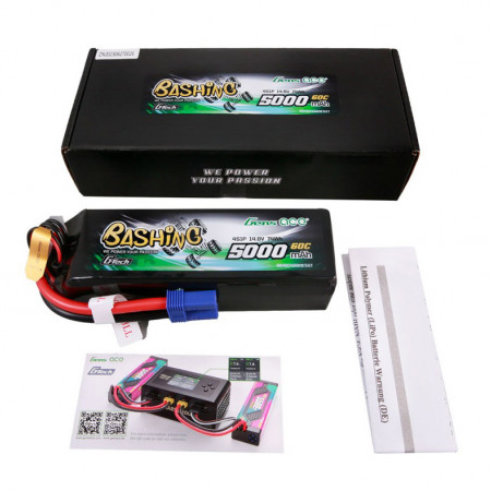 Gens Ace Li-Po Car G-Tech 4S 14.8V 5000mAh 60C Bashing with EC5 (O-GTC4S5000-60E5)