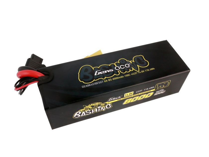 Gens Ace Li-Po Car G-Tech 4S2P 14.8V 8000mAh 100C Bashing with EC5 (O-GTC4S8000-100E5)