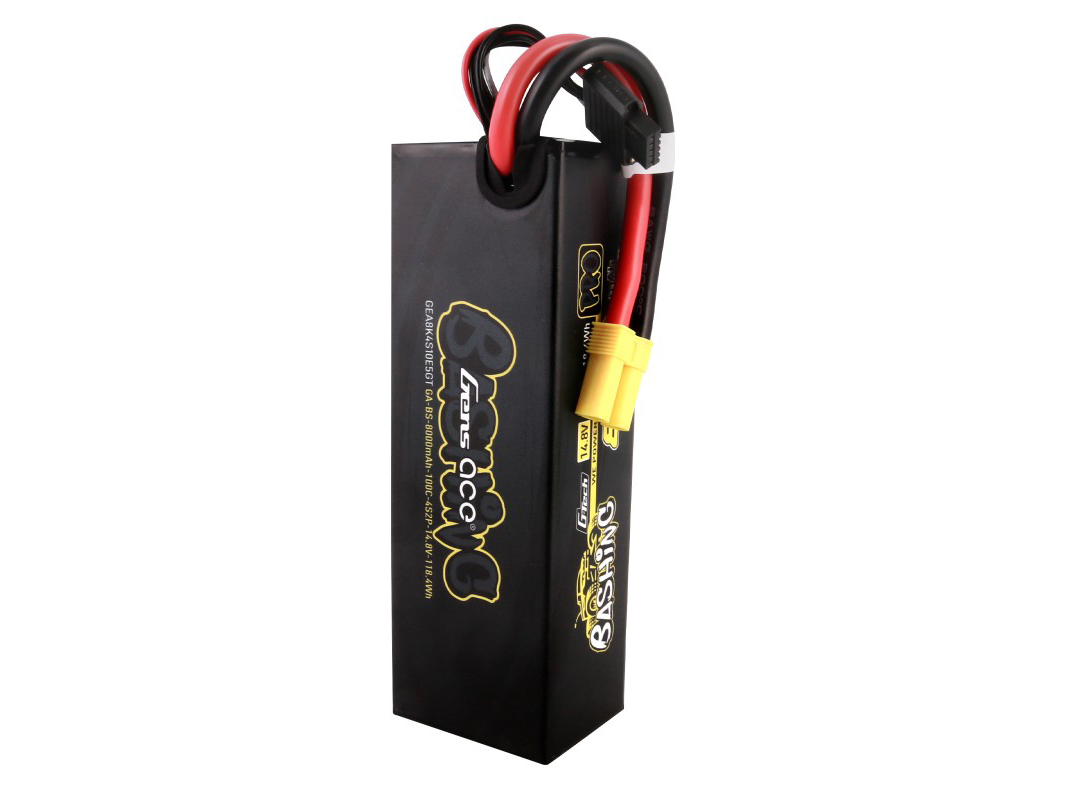 Gens Ace Li-Po Car G-Tech 4S2P 14.8V 8000mAh 100C Bashing with EC5 (O-GTC4S8000-100E5)