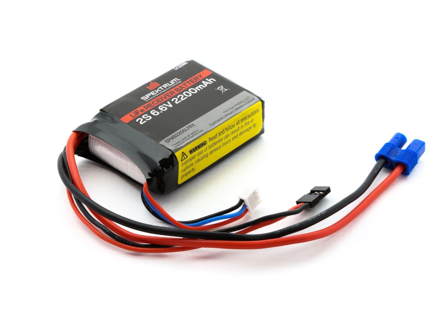 Spektrum 2200mAh 2S 6.6V Li-Fe Receiver Battery (O-SPMB2200LFRX)