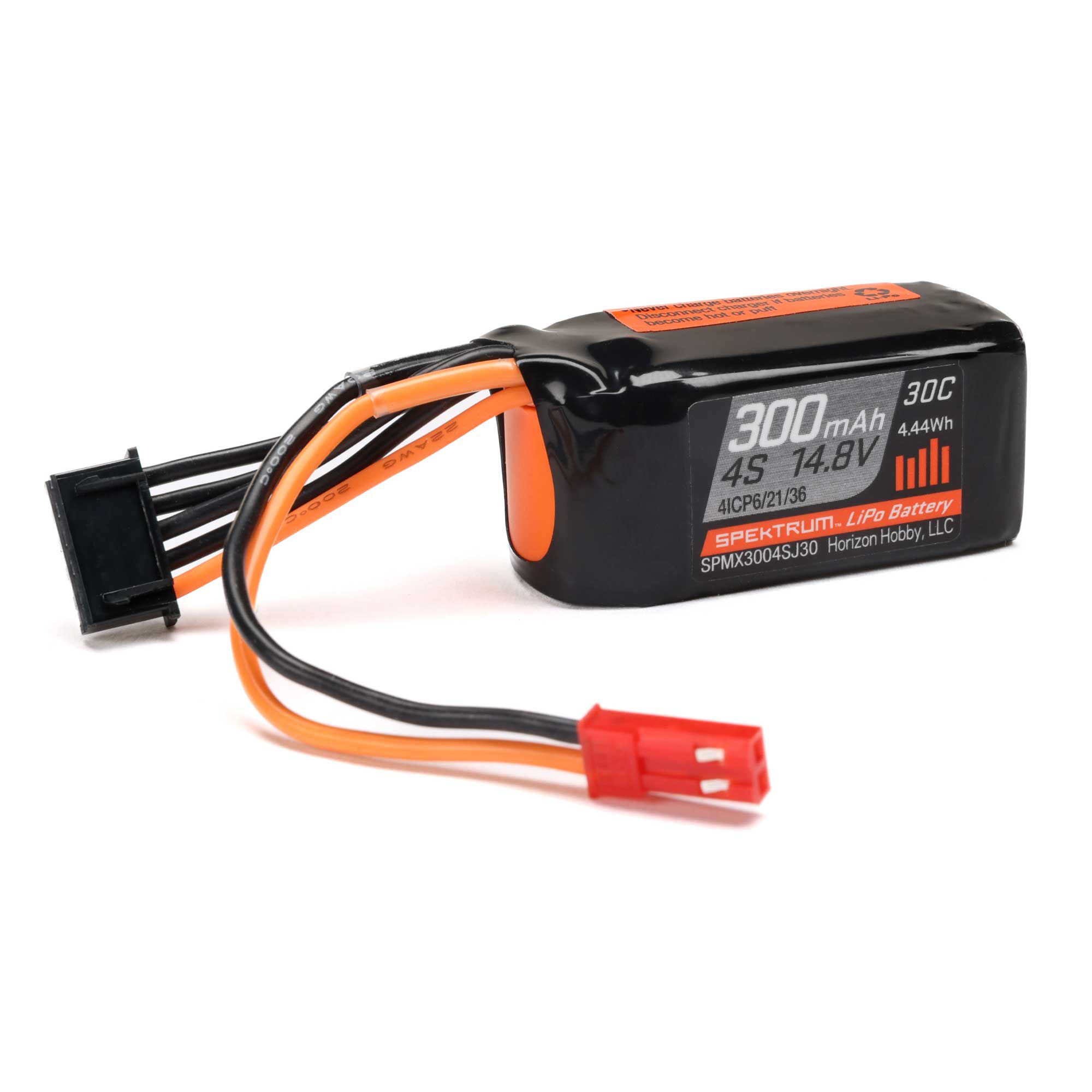 Spektrum 4S 14.8V 300mAh 30C LiPo Battery JST (O-SPMX3004SJ30)