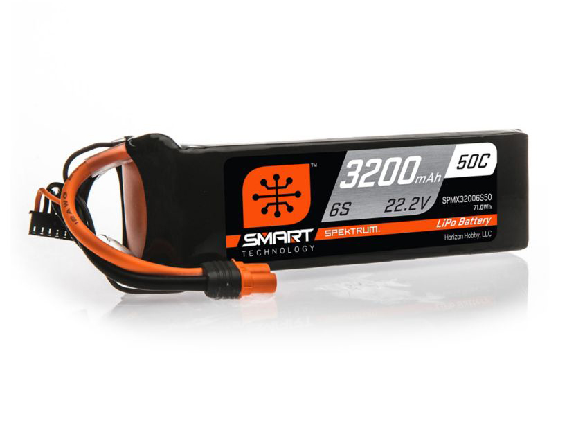 Spektrum 3200mAh 6S 22.2V 50C Smart LiPo Battery; IC5 (O-SPMX32006S50)