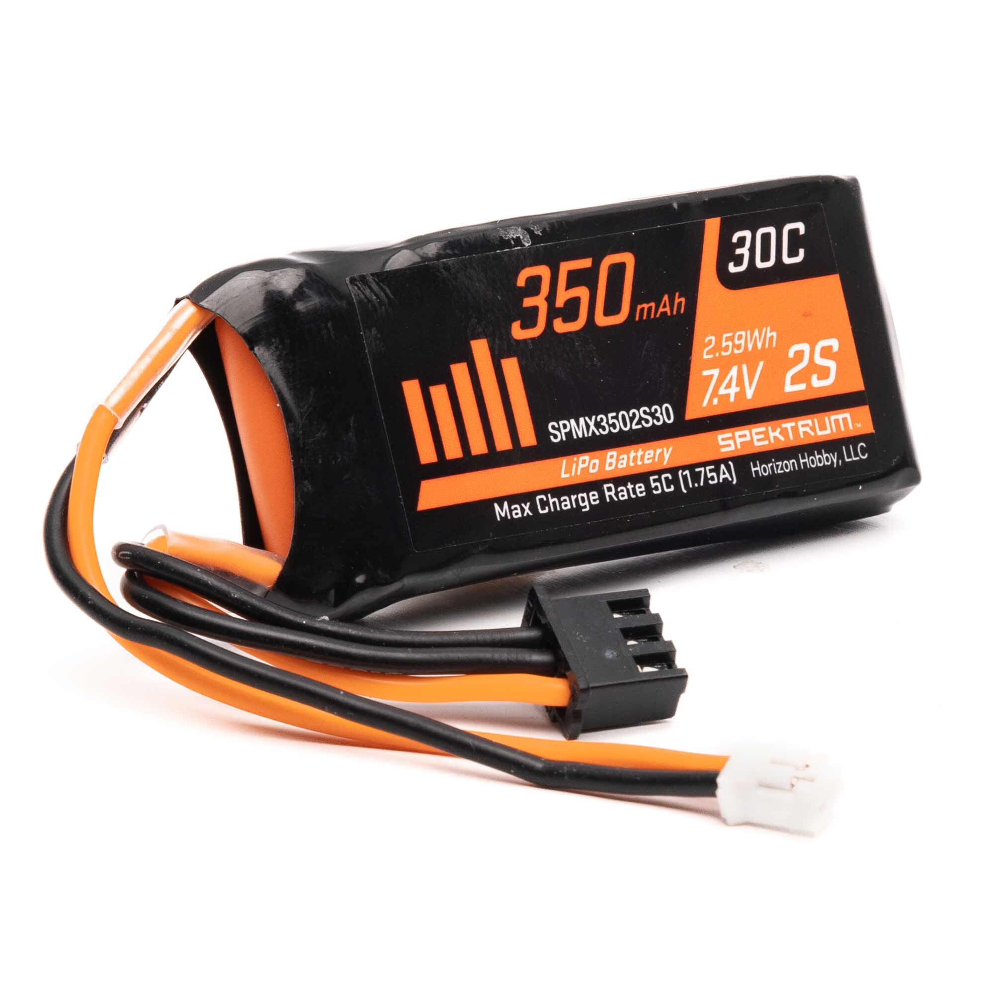 Spektrum 7.4v 350mAh 2S LiPo: PH2.0 (O-SPMX3502S30)
