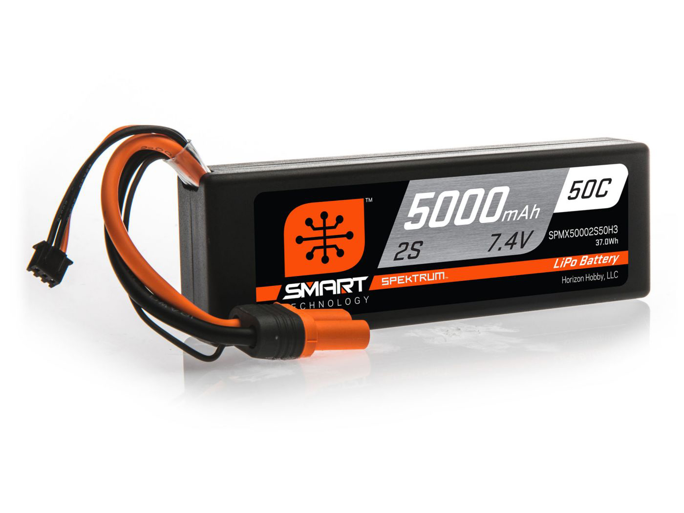 Spektrum 5000mAh 2S 7.4V 50C Smart LiPo Hardcase; IC3 (O-SPMX50002S50H3)
