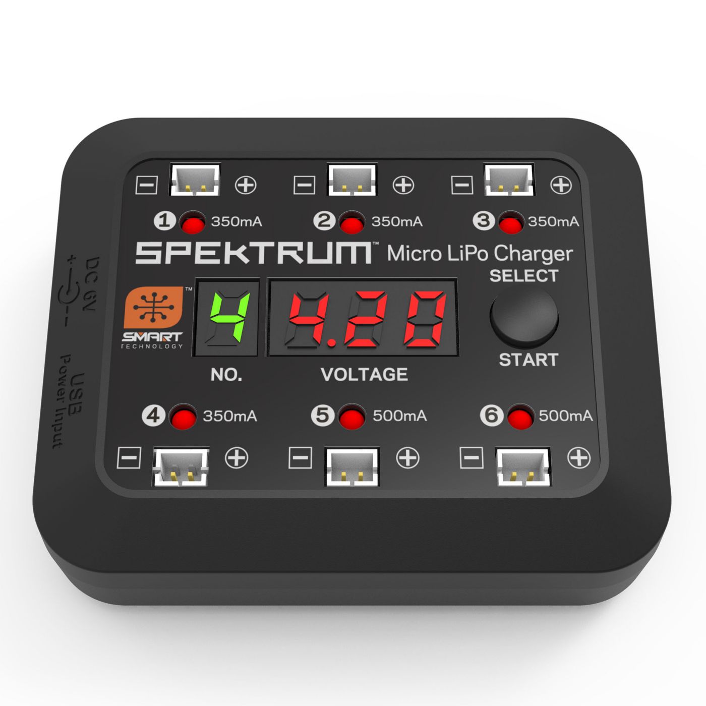 Spektrum Spektrum Micro 6 Port DC/USB 1S LiPo Charger (O-SPMXC1060)