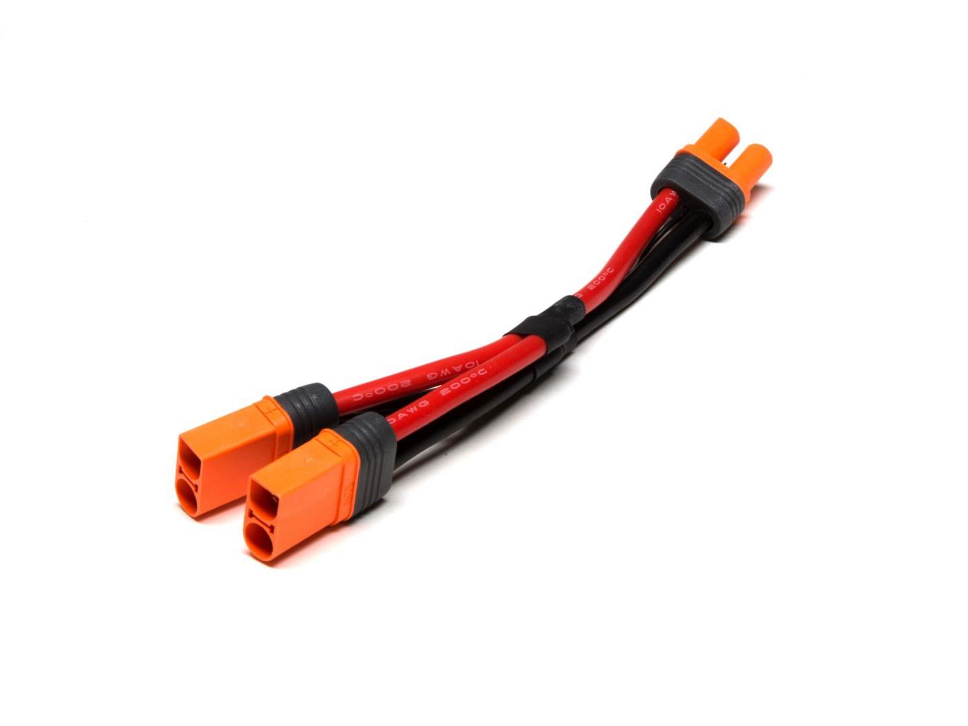 Spektrum IC5 Battery Parallel Y-Harness 6&quot; / 150mm; 10 AWG (O-SPMXCA509)