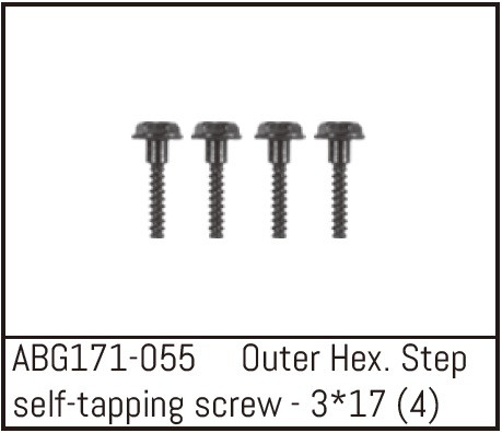 Absima Outer Hex. Step Self-Tapping Screw M3*17 (4) ( AB G171-055)