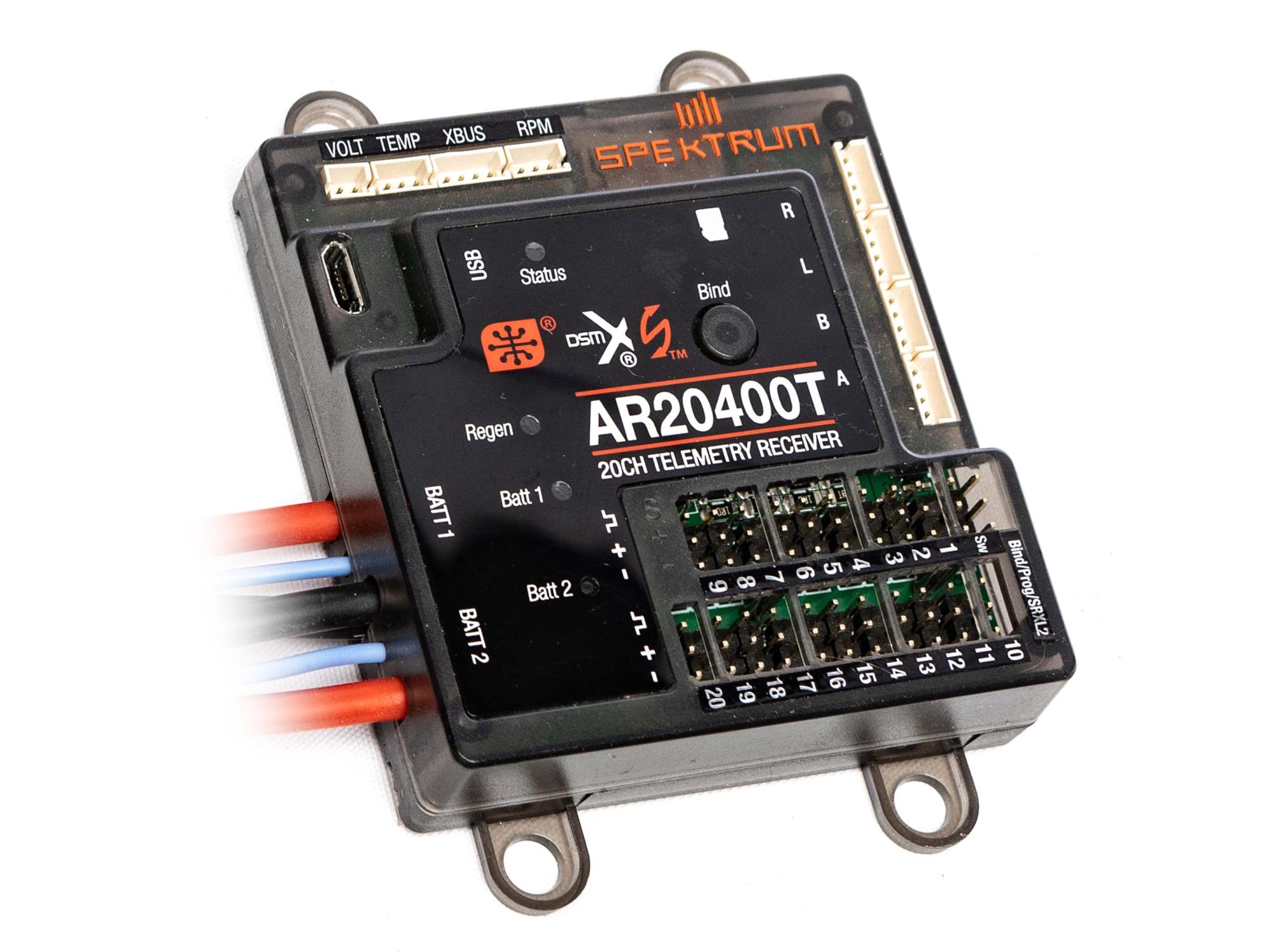 Spektrum AR20400T 20 Channel PowerSafe Telemetry Receiver (P-SPMAR20400T)