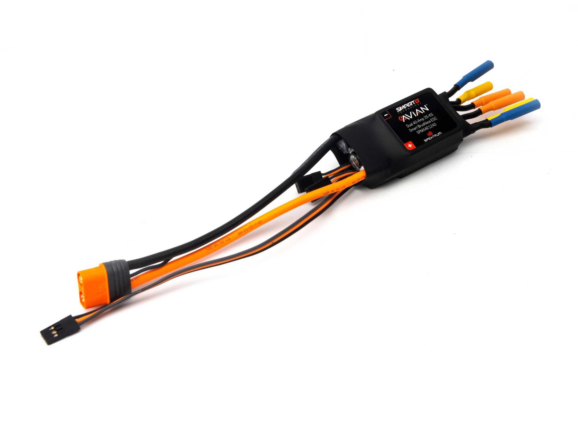 Spektrum Avian Dual 40 Amp Brushless Smart ESC, 3S - 6S (P-SPMXAE1240)